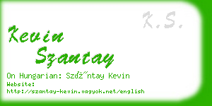 kevin szantay business card